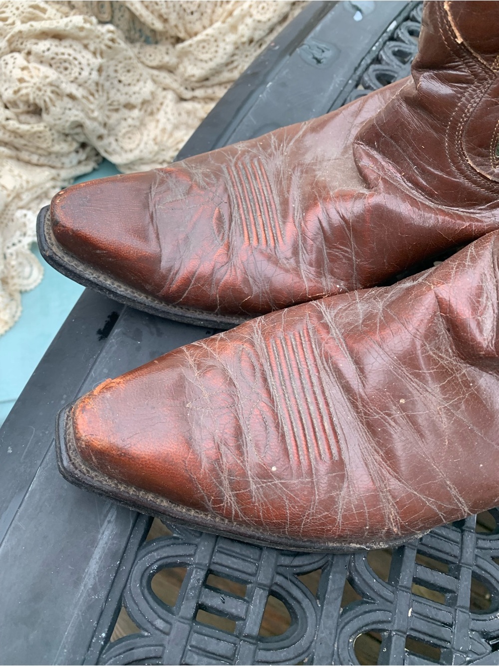 Vintage 1940’s 50s Nocona Brown Leather Cowboy Boots - Picture 5 of 15
